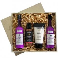 Two boutique personal care products with chocolate scent and two with wine grapes scent in an eco-friendly flower-seeded paper box. Plant the box and flowers grow! Kit of this bath set includes one each: Vineyard Collection Grapes Antioxidant Luxurious Body Wash Vineyard Collection Grapes Antioxidant Skin Moisturizer Philip B(R) Chocolate Milk Body Creme Philip B(R) Chocolate Milk Body Wash & Bubble Bath.