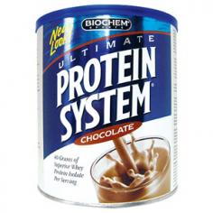 Authorized Vendor for Ultimate Protein System. 20 grams of Protein Per Serving From superior whey protein isolate Biochem's Sports and Fitness series introduces the Ultimate Protein System(UPS). Science agrees that whey protein isolate is the ultimate protein - and now Biochems ULTIMATE PROTEIN SYSTEM supplies the ultimate whey! Through the use of special technology and advanced microfiltration/ultrafiltration/diafiltration processes, the Whey Protein Isolate provided in UPS is superior in quality. UPS only contains complete whey proteins which provide all of the essential amino acids required by the human body for optimal nutrition. The unique process by which UPS whey proteins are microfiltered removes 99 % of lactose, fat and denatured protein fractions to yield the purest, lightest and easily digested whey protein.