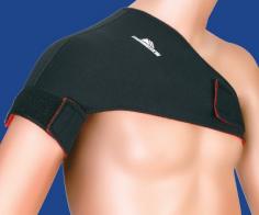 Thermoskin Sports Shoulder Universal Features: Provides protection, heat and support for the shoulder Not to be used for dislocations or bracing Keeps shoulder warm and flexible while playing sports Universal design fits either or right or left shoulder