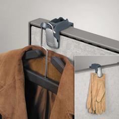 The coat hook and clip of the Fellowes Partition Additions series offers garment storage for cubicles. Hook folds out to hold coats, umbrellas, or even easel pads, and then folds back up when you don't need it. Use the clip to securely grip smaller essentials such as hats, gloves, or notes. Durable cast-aluminum construction ensures lasting performance. Adjustable bracket fits standard cubicle walls from 1-1/2" to 3-1/4" thick. Hook holds up to 15 lb. Clip holds up to 50 sheets.