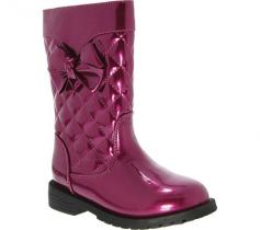 Rain won't get in her way when she's wearing the Teodora rain boot, featuring a quilted shaft and bow accent. Inside zipper. Cushioned comfort. Non-skid, non-marking sole.