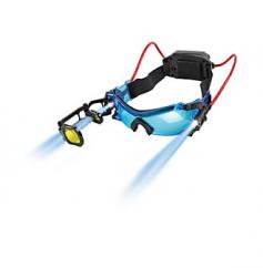 These goggles are great accessories for camping or every day fun. Your children will love being able to see in the dark when they wear the Discovery Kids Toy Night Goggles. An adjustable head strap provides a comfortable fit while two powerful red LED lights illuminate a wide area so little ones can see night creatures or a walking path more easily. Kids can enjoy hands-free light anywhere with these night vision spy goggles. Green/Blue/Orange 2 LED lights Requires 3 "AAA" batteries (not included) Retractable scope and crosshairs Power pack with on/off control Adjustable head strap Soft nose bridge Recommended for ages 6+ Imported