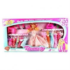 Forever Lovely Girl Children's Kid's Toy Fashion Doll Playset-Comes w/ Doll, Assorted Dresses, Accessories, (Dress Styles and Colors May Vary)-Accessories Include Outfits, Boots, Vanity, Mirror, Etc-Approx. Doll Height: 12