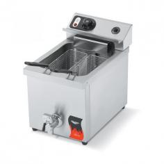 Vollraths Cayenne 15 Pound Medium Duty Countertop Fryer (40709) is specially designed with rapid heat-up and recovery times to reduce your downtown and keep you serving up hot and crispy fried foods with very little fuss. This compact Electric Fryer allows you to deep fry up to fifteen pounds and only takes up a small amount of space on your countertop. Vollraths Medium Duty Electric Fryers oil tanks feature a safety interlocked drain valve to making drainage and cleanup easy. The Vollrath Standard Duty Countertop Fryer is perfect for convenient, no-hassle, light-duty frying.