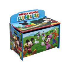 Keep their room clean with this Mickey Deluxe Toy Box from Delta Children. Featuring colorful graphics of everyone's favorite mouse, plus durable wood construction, it's designed with rounded corners, smooth edges and a slow-closing lid for safety. Recommended for ages 3-7 Made of engineered wood Slow-closing lid with safety hinge Rounded corners and smooth edges Durable and easy-to-clean finish Scratch-resistant finish protects the toy box's colorful graphics Assembled dimensions: 21.5"H x 23.5"L x 14.5"W Easy assembly Meets or exceeds all national safety standards and CPSC regulations