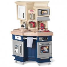 Made from plastic Cabinet above sink for storage Microwave and oven doors open Recommended for kids ages 3-6 years Measures 28L x 14W x 40H inches Weighs 20 lbs. The Little Tikes Super Chef Kitchen is enough to make Mom jealous. This play kitchen featuring a 13-piece accessory kit includes everything your kids need to cook a gourmet meal. The microwave and oven doors open and close and the refrigerator opens to store play food. A clicker knob above the oven and electronic cooking sounds from the burners give this kitchen a real feel for your budding cooks. The sink and towel rack make cleanup a breeze and the cupboard above the sink helps keep everything neat and tidy. This play kitchen measures 28L x 14W x 40H inches weighs 20 lbs. and is recommended for kids ages 3-6 years. Additional features: Clicker knob above oven Burner makes cooking sounds Refrigerator opens to store play food Towel rail in front Includes 13-piece accessory set Made in the USA with US and imported parts Uses 2 AA batteries (not included) About Little TikesFounded in 1970 the Little Tikes Company is a multi-national manufacturer and marketer of high-quality innovative children's products. They manufacture a wide variety of product categories for young children including infant toys popular sports play trucks ride-on toys sandboxes activity gyms and climbers slides pre-school development role-play toys creative arts and juvenile furniture. Their products are known for providing durable imaginative and active fun. In November of 2006 Little Tikes became a part of MGA Entertainment. MGA Entertainment is a leader in the revolution of family entertainment. Little Tikes services the United States from its headquarters and manufacturing facility in Hudson Ohio but also operates several manufacturing and distribution centers in Europe and Asia.