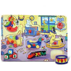 Our Children Bedroom peg puzzle is a fun colorful puzzle that will keep your little one busy while developing eye-hand cordination. This peg puzzle is designed for age 3+, and is also perfect for travel. This carefully crafted product is brought to you by Puzzled Inc.