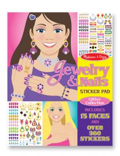 With over 360 stickers in glamorous, glimmering jewelry and nail designs, young stylists can transform illustrated models from simple to sensational. Just use the glittering nails and accessories stickers to fill 15 colorful background pages and make your own fabulous fashion spreads! Kids and tweens will have a blast as they express their creativity in this unique arts-and-crafts activity.