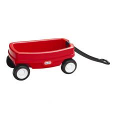 Childhood classic with durable design. Durable plastic body and yoke. Easy assembly. Folds flat for easy storage. For kids 1-1/2 years and up. Childhood imagination simply can't exist without a vehicle and its ride of choice is the Little Tikes Lil Wagon. You were a kid once so you already know what a little red wagon is good for but this wagon updates the design with durable plastic construction and a flat-folding design that make it easy to take across town or cross-country. The rugged wheels are safe for indoor surfaces but tough enough to handle trips outdoors. Dolls puppies and little brothers better get their traveling gear ready because this wagon is about to head out. Minimal assembly is required. About Little TikesFounded in 1970 the Little Tikes Company is a multi-national manufacturer and marketer of high-quality innovative children's products. They manufacture a wide variety of product categories for young children including infant toys popular sports play trucks ride-on toys sandboxes activity gyms and climbers slides pre-school development role-play toys creative arts and juvenile furniture. Their products are known for providing durable imaginative and active fun. In November of 2006 Little Tikes became a part of MGA Entertainment. MGA Entertainment is a leader in the revolution of family entertainment. Little Tikes services the United States from its headquarters and manufacturing facility in Hudson Ohio but also operates several manufacturing and distribution centers in Europe and Asia. The little red wagon gets a kid-friendly modern makeover with the design of this kids' toy from Little Tikes. This sweet little pull-along wagon is made from durable, thick plastic, so it won't rust like the wagon you probably used as a child. It also has smooth, rounded edges that won't bump little noggins. This is an ideal wagon for toddlers to use for hauling around dolls, bears, and other toys. Its handle folds into the wagon for easier storage when not in use.