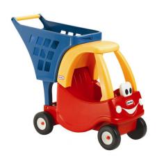 Made from plastic Cozy Coupe car design Recommended for ages 2 and upMeasures 10.5L x 18.75W x 22.25H inches Weighs 7.1 lbs. Your little chef can take a doll or stuffed toy along on a shopping trip with the Little Tikes Cozy Shopping Cart. Featuring a sturdy basket and under-basket storage to hold plenty of items this cart is rugged and durable. The car seat can hold a doll or stuffed toy up to 12 inches tall. This shopping cart measures 10.5L x 18.75W x 22.25H inches weighs 7.1 lbs. and is intended for children ages 3 and up. Additional features: Car seat holds up to 12-inch doll Spacious basket and under-basket storage Rugged construction Made in the USA with US and imported parts About Little TikesFounded in 1970 the Little Tikes Company is a multi-national manufacturer and marketer of high-quality innovative children's products. They manufacture a wide variety of product categories for young children including infant toys popular sports play trucks ride-on toys sandboxes activity gyms and climbers slides pre-school development role-play toys creative arts and juvenile furniture. Their products are known for providing durable imaginative and active fun. In November of 2006 Little Tikes became a part of MGA Entertainment. MGA Entertainment is a leader in the revolution of family entertainment. Little Tikes services the United States from its headquarters and manufacturing facility in Hudson Ohio but also operates several manufacturing and distribution centers in Europe and Asia.