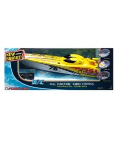 Radio-controlled sailboat. Full-function steering in all directions. Range up to 100 feet. 9.6-volt battery pack. Includes rechargeable battery pack and charger. Recommended for children ages 8 and up. Dimensions: 23L x 6W x 4H inches. About Group Sales, IncSince 1991, Group Sales, Inc has strived to become the first provider in quality toys and gifts by meeting the challenge with the finest products at competitive prices. Group Sales, Inc has diversified their portfolio of products for customers of all ages and interests by becoming the US distributor for brands such as New Bright's remote controlled line, or the arts and crafts products of NSI. Group Sales, Inc even supplies top-of-the-line products for pets from Zaidy. Let your kids take to the water without getting their feet wet with this radio-controlled speedboat. With the ability to steer the boat in all directions from a distance of up to one hundred feet, this little speedster has it all. A rechargeable battery pack and charger is included with the boat to give you plenty of juice, so you don't have to worry about purchasing extra batteries at all. The bright-yellow color and distinctive styling will ensure that your kids' boat stands out from the rest.