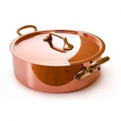 Product features: 2.5mm Copper Exterior Stainless Steel Interior Bronze Handles No Retinning Required Made in France Hand Wash Not for Induction Use 11" x 3-1/2" - 6.4 qt. - 8.2 lb. 28cm x 10cm - 4.6 lt. - 3.7 kg. You'll love the precise heat control and responsiveness of Mauviel copper cookware. It heats extremely quickly because copper conducts heat twice as fast as aluminum. It's 10 times faster than stainless! Copper cookware also cools quickly. When you turn off the heat, no need to worry about food cooking longer than you planned. This pan is part of the Mauviel M'heritage line, previously known as Mauviel Cuprinox Mauviel 6506-28