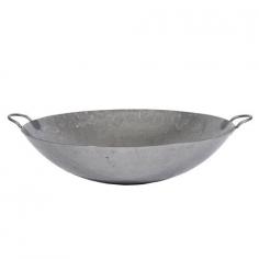 This 26" Steel Hand Hammered Cantonese Wok from Town Food Equipment is a great piece of equipment to add to your kitchen especially if you are looking to stir-fry. Also used to steam deep-fry stew and making soups a wok is a versatile piece that can help you achieve great results with your dishes. This particular wok is constructed from hand-hammered cold-forged steel making it extremely durable. With riveted handles this wok is easy to handle while cooking. Perfect for Mandarin cooking this wok is a sturdy and versatile piece to work with. Base Material: Metal. Cookware Type: Wok. Diameter: 26". Handle Type: Loop. Height: 6.5". Metal Thickness: 14 Gauge. Metal Type: Steel. Wok Bottom Type: Round Bottom.