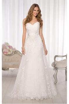 Wonderful Sweetheart Natural Buttons Sweep Train Wedding Dresses