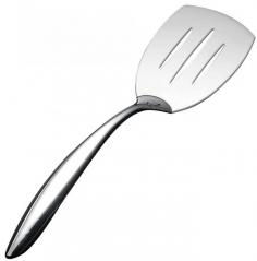 Bon Chef EZ Use Banquet serving slotted turner with hollow cool handle. EZ Use serving utencils are made of 18/8 stainless steel with a hollow handle which ensures the handle will not get hot. Makes serving food easy. Handling instructions: Do not soa.