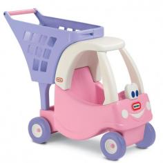 Made from plastic Cozy Coupe car design Recommended for ages 2 and upMeasures 10.5L x 18.75W x 22.25H inches Weighs 7.1 lbs. Your budding cook can take her favorite doll or stuffed toy along on her shopping trip with the Little Tikes Princess Cozy Shopping Cart. This cart's sturdy basket and under-basket storage can carry plenty of items and the pretty pastel colors will appeal to your little princess. The cart has a rugged durable design and the car seat can hold a doll or stuffed toy up to 12 inches tall. This shopping cart measures 10.5L x 18.75W x 22.25H inches weighs 7.1 lbs. and is intended for children ages 3 and up. Additional features: Car seat holds up to 12-inch doll Spacious basket and under-basket storage Rugged construction Made in the USA with US and imported parts About Little TikesFounded in 1970 the Little Tikes Company is a multi-national manufacturer and marketer of high-quality innovative children's products. They manufacture a wide variety of product categories for young children including infant toys popular sports play trucks ride-on toys sandboxes activity gyms and climbers slides pre-school development role-play toys creative arts and juvenile furniture. Their products are known for providing durable imaginative and active fun. In November of 2006 Little Tikes became a part of MGA Entertainment. MGA Entertainment is a leader in the revolution of family entertainment. Little Tikes services the United States from its headquarters and manufacturing facility in Hudson Ohio but also operates several manufacturing and distribution centers in Europe and Asia.