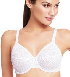 Drop a cup size and retain a sexy shape? Yes! It's easy with this underwire bra. The seamed cups with elegant embroidery provide beautiful support. And because it's Wacoal, the fit is fantastic, Style Number: 857210 Natural shape maintained in molded double-layer cups, 3 column, 2 row hook and eye back closure, Smooth, engineered lace with sheer mesh lining, Reduce your bust up to 1 inch in this minimizer bra, End strap slipping with adjustable, close-set straps AllDD+Bras, AllFullBusted, AllFullBustedAndHasHigherThanDD, ALLPlusSize, Average Figure, DDplus, Full Busted, Full Figure, Allover 100% Mesh, Mesh, Nylon, Spandex, NotMaternity, Underwire, Full Cup, Minimizer, Molded, Seamless, Unlined, Fully Adjustable Straps, Bra 44DDD White