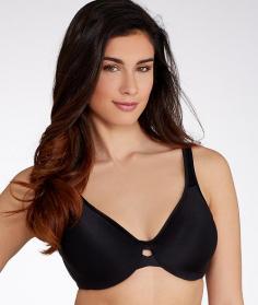 Our Lilyette Keyhole Minimizer Bra's sexy plunge design provides a V-shape pitch that enhances cleavage while providing a sexy and secure fit&#33;. Features Enhances cleavage. Sexy plunge styling. Shimmering fabric appearance. Gentle and comfortable on your body. Designed to prevent wire poke through. Enhances cleavage and has a low center front so you can wear with the latest low-cut fashions. Hook and Eye closure. Hand Wash. Fabric Content - Polyester/Elastane. Color - Onyx Black. Size - 36DD.
