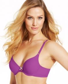 Features One Fab Fit America's #1 T-Shirt bra in a tailored demi bra&#33; Front adjustable convertible straps stay in place with a slide adjuster. Wear straps standard or crisscross. No slip feature on the inside keeps straps from sliding off your shoulders. Stretch foam underwire cups with soft touch lining. Smoothing two-ply wings. Seamless uplift and shaping. Sexy keyhole and bow at center front. Soft seamless fabric for no-show-through under form-fitting tops. Color - Dahlia/Sugar Pink Size - 36D Item weight - 0.19 lbs.