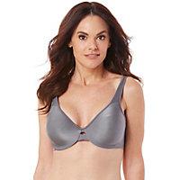 Our Lilyette Keyhole Minimizer Bra's sexy plunge design provides a V-shape pitch that enhances cleavage while providing a sexy and secure fit! Delivers love at first fit with the Lily Fit System, featuring an open neckline with less coverage and a shallow profile for less projection, plus wider-set straps and a broader underwire for natural support. Enhances cleavage. Sexy plunge styling. Shimmering fabric. Gentle and comfortable on your body. Underwire designed to prevent wire poke through.