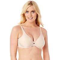 Our Lilyette Keyhole Minimizer Bra's sexy plunge design provides a V-shape pitch that enhances cleavage while providing a sexy and secure fit&#33;. Features Enhances cleavage. Sexy plunge styling. Shimmering fabric appearance. Gentle and comfortable on your body. Designed to prevent wire poke through. Enhances cleavage and has a low center front so you can wear with the latest low-cut fashions. Hook and Eye closure. Hand Wash. Fabric Content - Polyester/Elastane. Color - Champagne Shimmer Ivory. Size - 40D.
