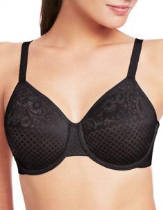 Drop a cup size and retain a sexy shape? Yes! It's easy with this underwire bra. The seamed cups with elegant embroidery provide beautiful support. And because it's Wacoal, the fit is fantastic, Style Number: 857210 Natural shape maintained in molded double-layer cups, 3 column, 2 row hook and eye back closure, Smooth, engineered lace with sheer mesh lining, Reduce your bust up to 1 inch in this minimizer bra, End strap slipping with adjustable, close-set straps AllDD+Bras, AllFullBusted, AllFullBustedAndHasHigherThanDD, ALLPlusSize, Average Figure, DDplus, Full Busted, Full Figure, Allover 100% Mesh, Mesh, Nylon, Spandex, NotMaternity, Underwire, Full Cup, Minimizer, Molded, Seamless, Unlined, Fully Adjustable Straps, Bra 36C Black