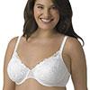 This Playtex bra gives you full support in sizes up to DDD. Plus it's so pretty you'll feel gorgeous whenever you wear it. Features Contoured underwire cups provide naturally curvy shaping. Sleek micro-foam lining aDDs comfy support and coverage. Lush two-tone embroidery lends feminine appeal. Dainty scalloped neckline shows just enough sexy cleavage. (Has faux-diamond charm for a touch of stylish sparkle.). Supportive non-stretch straps stretch/adjust in back. (Plus they're designed to stay up on your shoulders.). TruSUPPORT&trade; bra design offers comfortable 4-way support. Back close has two to three rows of adjustable hooks and eyes. Fabric Content - Nylon Polyester Spandex. Color - Warm Steel/Mother Of Pearl Embroidery Grey. Size - 44D.
