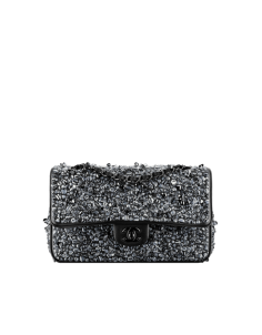 Classic flap bag, lambskin, Lesage marble embroideries & black metal-blue, grey & black - CHANEL