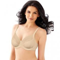Our Lilyette Enchantment Lace Minimizer is the perfect blend of support and beauty in a comfortable minimizer that reduces your appearance by one cup size so blouses don't gap. Sheer lace across the top cups adds sexiness and beauty without sacrificing full coverage. Luxuriously soft fabric. Delivers love at first fit with the Lily Fit System, featuring an open neckline with less coverage and a shallow profile for less projection, plus wider-set straps and a broader underwire for natural support. Stretch opaque cup lining provides support. Three-part underwire cups with angled seams for a rounded, uplifting shaping. Two-layer microfiber stretch sides are 3.5 inches tall for a smoother fit under clothes. Leotard back resists strap slippage. Adjustable straps for custom fit. Perforated mesh sling at bottom and sides of cups for breathable comfort and added support.