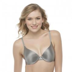 Smooth. So Smooth. Look smooth and sleek from any angle in the Smooth Comfort Demi Bra. The laminated wing construction smooths and eliminates bra lines. Satiny looking stretch foam cups for no show through. EmbeDDed underwire won't dig or poke. Demi cups create a sexy plunging neckline. Brushed inside for extra soft comfort. Super soft hook & eye. Two-tone adjustable straps. Features Comfortable side-smoothing wings Charm detail on gore Double hook-and-eye closure Fabric Content Body back lining - Elastane Foam face/back - 100% polyester Shoulder strap - Polyamide/elastane Color - Morning Fog with Stone Size - 34D Care instruction - Hand Wash