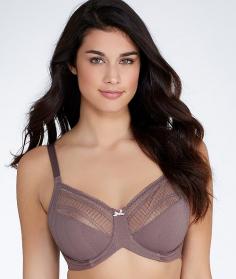 Our Lilyette&reg; Enchantment Lace Minimizer is the perfect blend of support and beauty in a comfortable minimizer. Bra reduces your appearance by one cup size so blouses don't gap. Sheer lace across the top cups aDDs sexiness and beauty without sacrificing full coverage. Stretch opaque cup lining provides support. Three-part under wire cups with angled seams for a rounded uplifting shaping. Two-layer microfiber stretch sides are 3.5 inches tall for a smoother fit under clothes. Features Leotard back resists strap slippage. Adjustable straps for custom fit. Perforated mesh sling at bottom and sides of cups for breathable comfort and aDDed support. Fabric Content - Nylon/Elastane. Color - Rum Raisin With Rose Cream Bronze. Size - 40DD.
