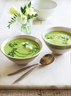 Chilled pea & chervil soup with crème fraîche | Jamie Oliver