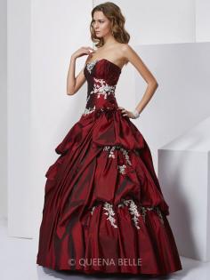 Ball Gown Sweetheart Sleeveless Beading Floor-length Taffeta Dresses