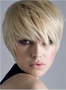 Straight Short Monofilament Top Lace Front Cap 120% Human Hair  12686983 - Women Wigs - cocowig.com