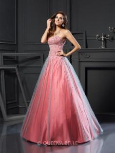 Ball Gown Sleeveless Satin Sweetheart Sleeveless Beading Floor-Length Dresses