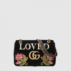 GG Marmont embroidered velvet bag