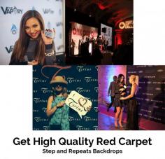 Get high quality red carpet backdrops to enhance your wedding or corporate event from Step and Repeat. We provide custom backdrops with stretch fabric prints to fulfill all your needs.