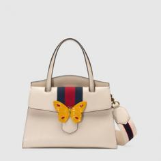 GucciTotem leather top handle with butterfly