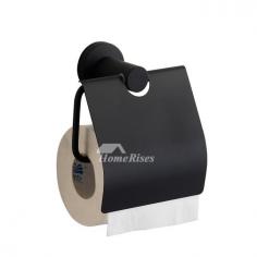 Contemporary Black Stainless Steel Toilet Paper Holder