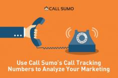 Use the call tracking numbers of #1 call tracking software - Call Sumo to fully control your marketing. With its numbers, you will be able to identify the caller whenever your phone rings and also the keywords & other metrics they used in finding you.