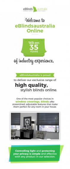 Add a unique look to your living room with the help of stylish blinds provided by eBlinds Australia. Here, you will get different type of blinds like roller blinds, roman blinds, venetian blinds and honey comb blinds.