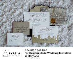 Get unique and attractive wedding invitation layouts from Type A Invitations, LLC. Here, we create a custom and digital pricing brochures and you can create your own package that fits your own budget.