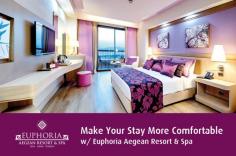 At Euphoria Aegean Resort & Spa, we offer you an active and entertaining environment. Here, you can relax yourself completely by getting several massages and skin treatments. Here, you can also enjoy Turkish bath and sauna. http://aegean.euphoriahotels.com/