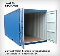 Get storage containers for rent in Pemberton, BC from Walsh Storage. We have storage containers in a range of sizes and allow you to access your storage containers any time you wish.