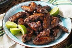 Sticky chicken wings with Asian coleslaw