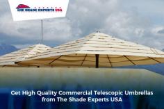Shop quality telescopic umbrella that is designed with 100% dyed marine grade fabric acrylic fabric, protects your skin from harmful UV rays, from The Shade Experts USA. Our awnings are stain resistant and are at great prices. 