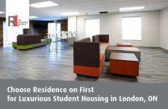 At Residence on First, we provide Fanshawe College students with luxurious student housing at reasonable prices that is second to none. Our housing is equipped with all the necessary amenities under one roof, such as parking, bike storage, laundry, a gym, theatre room, study lounge and more. 