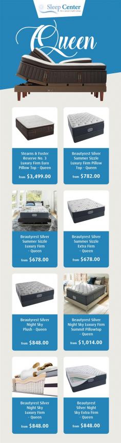 Choice of the right mattresses is important as it affects your night sleep. It depends upon your comfort and needs. We provide top quality mattresses like Beautyrest silver, Stearns & Foster and more. 