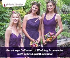 Visit Labella Bridal Shop & Consignment Boutique to buy wedding accessories at competitive prices. No matter what you are searching for our wedding, we have the wide selection of accessories like jewellery, handbags, jackets and shawls, pen sets, flower baskets and more. Shop now!