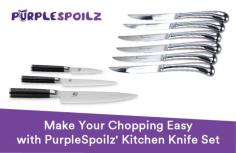 PurpleSpoilz is the best spot to shop for the premium knives for cutting food. Here, we have a wide range of branded knives which will make your food cutting easy and short. 